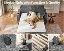 CHIC HOUSE Pull Out Sofa Bed, Full Size Sleeper Sofa, 2-in-1 Convertible Chenille Couch with USB Charging, Memory Form Couch for Living Room, Apartment & Small Space (Dark Grey, Chenille - Full) by CozyNest Decor
