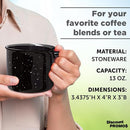 DISCOUNT PROMOS Ceramic Campfire Coffee Mugs 13 oz. Set of 10, Bulk Pack - Perfect for Tea, Espresso, Cappuccino, Hot Cocoa - Black by TinyTreasures Baby Boutique