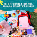Jumbo Picnic Rug, Large Picnic Mat, 6'7" x 6'7", Outdoor Waterproof Picnic Blanket Beach Mat, Foldable & Waterproof, Picnic Blankets Ideal for Beach & Park, Outdoor Blanket, Happy Now by TinyTreasures Baby Boutique