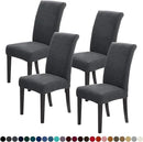 Joccun Chair Covers for Dining Room Set of 4, Dining Chair Slipcover Stretch Dining Room Chair Covers Seat Protector,Washable Parsons Chair Cover for Home,Banquet(Dark Gray,4 Pack) by CozyNest Decor