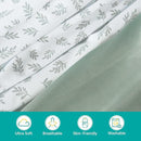 Crib Sheets 4 Pack for Baby Boys & Girls, Neutral Crib Sheet Fitted 52'' x 28'' for Standard Crib & Toddler Mattress, Ultra Soft Material Baby Sheet, Aqua Leaf by TinyTreasures Baby Boutique
