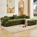 107" Oversized Convertible Sleeper Sofa Bed, Corduroy L Shape Sectional Couch, Folding Sofa Bed with Side Pocket, Modern Cloud Floor Mattress Couch, Modular Sofa for Living Room, Green by CozyNest Decor