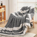 NEXHOME PRO Stripe Throw Blanket, Knit Blanket for Couch Bed Sofa Picnic, Ultra Soft Fuzzy Blankets, Luxury Striped Blanket for Women, Pet, Gifts, Black, 50 x 60 inches by TinyTreasures Baby Boutique