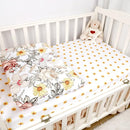 4-Piece Crib Bedding Set for Girls, Boho Baby Girl Bedding Set with Crib Skirt, Baby Quilt, Crib Sheet and Diaper Stacker, Flower by TinyTreasures Baby Boutique