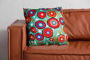 Floral Poppy Pillow Cover - Turquoise Suzani Poppies Accent Chair Cushion - 18x18 Inch Hand Embroidered Wool by CozyNest Decor