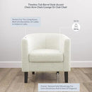 BELLEZE Accent Barrel Chair, Linen Round Chair Club Tub Sofa Corner Chair with Flared Legs and Cozy Soft Padding for Living Room Bedroom Waiting Room - Teddy White by CozyNest Decor