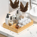 Kitchen Drawer Organizer Tray, Stackable Bamboo Deep Drawer Organizer for Large Silverware, Utensils, Cutlery, Flatware,Junk Drawer, Dresser, Bathroom, 17" x 6" x 2.5" (Set of 2) by CozyNest Decor