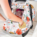 Baby Carseat Cover Girls, Pea Pod Infant Car Seat Covers Canopy for Newborn with 2 Layers Windows of Breathable Mesh/Fabric, Lightweight Polyester/Minky Dot Backing, Snug Fit Most Baby Car Seat by TinyTreasures Baby Boutique