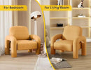 Modern Sherpa Accent Chair, Teddy Upholstered Arm Single Sofa, Cozy Fluffy Reading Chair for Living Room, Bedrooms, Corner (Yellow) by CozyNest Decor