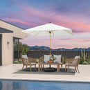 PURPLE LEAF 8' x 8' Square Outdoor Table Umbrella with Base Patio Umbrella Aluminum Market Umbrella with Push Button Tilt & Crank and 8 Ribs Outdoor Umbrella for Pool Backyard Beach, Cream by GreenHaven Gardens