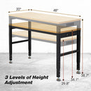 48” Adjustable Workbench，Heavy Duty Wood Work Bench 2000 Lbs Load Capacity,Work Table with Power Outlet for Garage, Workshop, Office, Home by GreenHaven Gardens