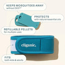 Cliganic Mosquito Repellent Pack (3 Wristbands + 6 Refill Pellets) - Adjustable, Natural DEET-Free, Essential Oil Infused by TinyTreasures Baby Boutique