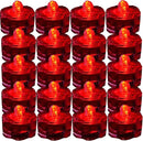 Super Bright LED Floral Tea Light Submersible Lights for Party Wedding (Red, 60 Pack) by GreenHaven Gardens