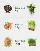 Organic Cat Grass & Catnip Seeds Kit – 3 Pack Oat & Barley Grass for Indoor Cats – Fast 7-Day Growth, High Germination, Hairball Control & Play – Pet-Safe Planting Set by GreenHaven Gardens