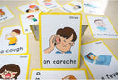 SANTSUN 14 Illness & Disease Expression English Flash Cards, Study Cards (4.72 x 3.54 Inch) with 1 Ring, Pocket Laminated Flashcards for Ages Pre-K & K by TinyTreasures Baby Boutique