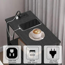 TUTOTAK Small Narrow LED End Table with Charging Station, Side Table Outlets, Nightstand with 2 Cloth Drawers, Couch Table, for Living Room, Bedroom, Bedside, Black TB01BK085L by CozyNest Decor