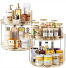 LAMU 2 Pack 2 Tier Lazy Susan Turntable Organizer 10.6'' Rotating Spice Rack Organization for Cabinet, Kitchen, Pantry, Countertop, Bathroom, Vanity, Medicine Cabinet Organizer, Amber by CozyNest Decor