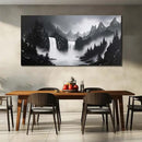 Mountain Hand Painting Wall Decor For Living Room - Extra Large Waterfall Pictures Wall Art For Office - Landscape Canvas Wall Art For Bedroom Size 36 x 72 Inch by CozyNest Decor