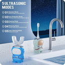 RexCodar Ultrasonic Kid's U-Shaped Electric Toothbrush, IPX7 Waterproof, Five Cleaning Modes, 60S Smart Reminder (Blue Ages 6-12) by TinyTreasures Baby Boutique