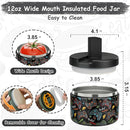 12oz Insulated Vacuum Food Jar with Buckle Lid Wide Mouth Soup Thermo for Hot Food Kids Leakproof Stainless Steel Lunch Container (Black-Game) by TinyTreasures Baby Boutique