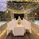 JMEXSUSS 300 LED Remote Control Curtain Lights, Plug in Fairy Curtain Lights Outdoor, Window Wall Hanging String Lights for Bedroom Backdrop Wedding Party Indoor Christmas Patio Dorm Decor, Warm White by CozyNest Decor