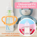 (3-Pack) Bottle Handles for Dr Brown Baby Bottles with Easy Grip Handles to Hold Their Own Bottle - BPA-Free Soft Silicone (White Pink Orange) by TinyTreasures Baby Boutique