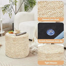 Wimarsbon 18'' Ottoman Pouf, Natural Braided Poof, Rustic Handweave Lounge Pouffe, Boho Footrest Stool for Bedroom, Accent Table or Seat for Living Room (Natural Corn Husk) by CozyNest Decor