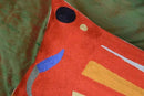 Lumbar Kandinsky Orange Abstract Pillow Cover Elements Modern Throw Pillowcase Chair Cushion Contemporary Pillowsham Accent Farmhouse Couch Hand Embroidered Wool Size 14x20 by CozyNest Decor