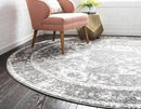 Unique Loom Rosso Collection Vintage, Traditional, Bohemian, Geometric, Distressed, Southwestern Area Rug (4' 0 x 4' 0 Round, Gray/Ivory) by CozyNest Decor