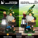 Garden Gnome Statue, Resin Figurine with Bright Solar Lantern Lights and Welcome Sign, Outdoor Solar-Powered Illumination Yard Art Decorations for Indoor Outdoor Patio Lawn Garden Room by GreenHaven Gardens