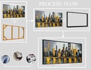 New York City Wall Art for Living Room - Hand Painted Canvas Wall Art for Office - Big Picture Frames for Wall Size 29" x 59" by CozyNest Decor