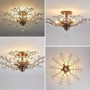 Ganeed Vintage Crystal Chandelier, Modern Bronze Branches Ceiling Light Fixture with 5-Light Heads for Farmhouse Living Room Dinning Room Kitchen Over Table Hallway by CozyNest Decor