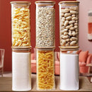 Square Glass Jars with Bamboo Lids 30 FL OZ [Set of 6], Glass Canisters with Airtight Lid, Glass Food Storage Container for Pasta, Flour, Sugar, Rice, Best for Kitchen & Pantry by CozyNest Decor