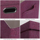 Large 17" 36 Quart Collapsible Stackable Storage Bins with Lids, 3 Packs Purple Linen Fabric Closet Boxes with Lids, Storage Cube Baskets Container Organizers for Bedroom Office (17x12x11)