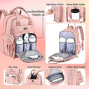 Dikaslon Diaper Bag Backpack with Portable Changing Pad, Pacifier Case and Stroller Straps, Large Unisex Baby Bags for Boys Girls, Multipurpose Travel Back Pack Moms Dads, Pink by TinyTreasures Baby Boutique