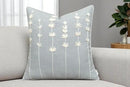 VAGMINE Hand Embroidered Daisy Accent Throw Pillow Cover - 20x20 Inches Square - 100% Cotton Robins Egg Decorative Cushion Cover for Couch, Sofa, Chair - Textured Embroidery - Boho Floral Home Décor by CozyNest Decor