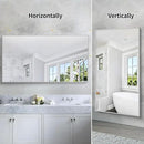 30x55In Silver Bathroom Mirror for Wall, Brushed Nickel Rectangle Mirrors with Metal Frame, Bathroom Rectangular Mirror Modern Wall Mirror for Bedroom Living Room, Hangs Horizontal or Vertical by CozyNest Decor
