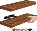 Sorbus Floating Shelves for Wall, Bathroom Shelves Wall Mounted for Kitchen, Bedroom, Bathroom Storage Over Toilet, Hanging Book Shelf for Home Decor Living Room (Walnut, 2 Pack) by CozyNest Decor