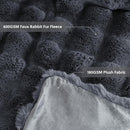 Cozy Faux Fur Throw Blanket for Bed-Warm Fuzzy Throw Blanket, Soft Plush Thick Bubble Blankets for Bedroom and Living Room, Furry Luxury Blanket, 60 x 80, Grey by CozyNest Decor