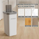 JOYMOOP Mop Replacement Pads, Reusable Microfiber Mop Pads for 13-inch Flat Mop and Mop Bucket Set, Pack of 2 Refills - Grey and Stripe by CozyNest Decor