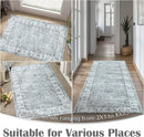 jinchan Hallway Runner Rug 3x8 Washable Runner - Vintage Floral Non Slip Low-Pile Soft Thin Faux Wool Kitchen Rug Distressed Carpet for Farmhouse Bedroom Laundry Room(3x8ft,Grey) by TinyTreasures Baby Boutique