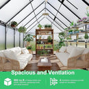 Greenhouse 6x9 FT Aluminum-Framed Heavy Duty Polycarbonate with Quick Setup Structure and Roof Vent Large Enhanced Outdoors Green House Kit by GreenHaven Gardens