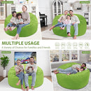 5FT Bean Bag Chair, Large Bean Bag Chairs with Memory Foam Filled, Fluffy Beanbag Sofa with Dutch Velvet Cover, Round BeanBag Chairs for Living Room, Playroom - Lime by TinyTreasures Baby Boutique