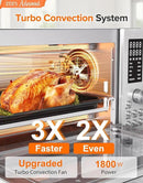 Nuwave Bravo Pro Smart 21QT Toaster Oven Air Fryer Combo, Convection Oven Countertop, 10 functions all in 1, with even & quick crisp technology, 50-450°F, 1800W, Stainless Steel by CozyNest Decor