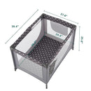 Pamo Babe Portable Crib Baby Playpen with Mattress and Carry Bag Grey by TinyTreasures Baby Boutique