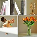 Mandy's Artificial Tulips 20 Stems Orange PU Faux Flowers for Wedding Home Decor 13.5 Inch by CozyNest Decor