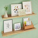 Floating Picture Ledge Shelves 36 Inch Solid Oak Wood Set of 2, Rustic Wall Storage Shelves with Lip, Kids Bookshelf, Photo & Picture Ledge Shelves for Bedroom, Living Room, Kitchen by CozyNest Decor