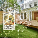 Funny Silly Goose Garden Flag Oops I Got Another Plant Lover Gift Outdoor Decorations Small Double Sided Burlap art Stained Glass Style Garden Flags 12 x 18 Inch for Outside by GreenHaven Gardens