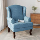 Accent Chair, High Back Upholstered Armchair with High Resilience Sponge & Wood Legs, Mid-Century Modern Comfy Single Sofa Reading Chairs for Living Room, Bedroom (Blue, Set of 2) by CozyNest Decor