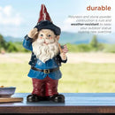 Alpine Corporation 12" Tall Outdoor Patriotic Garden Gnome Saluting Yard Statue Decoration by GreenHaven Gardens